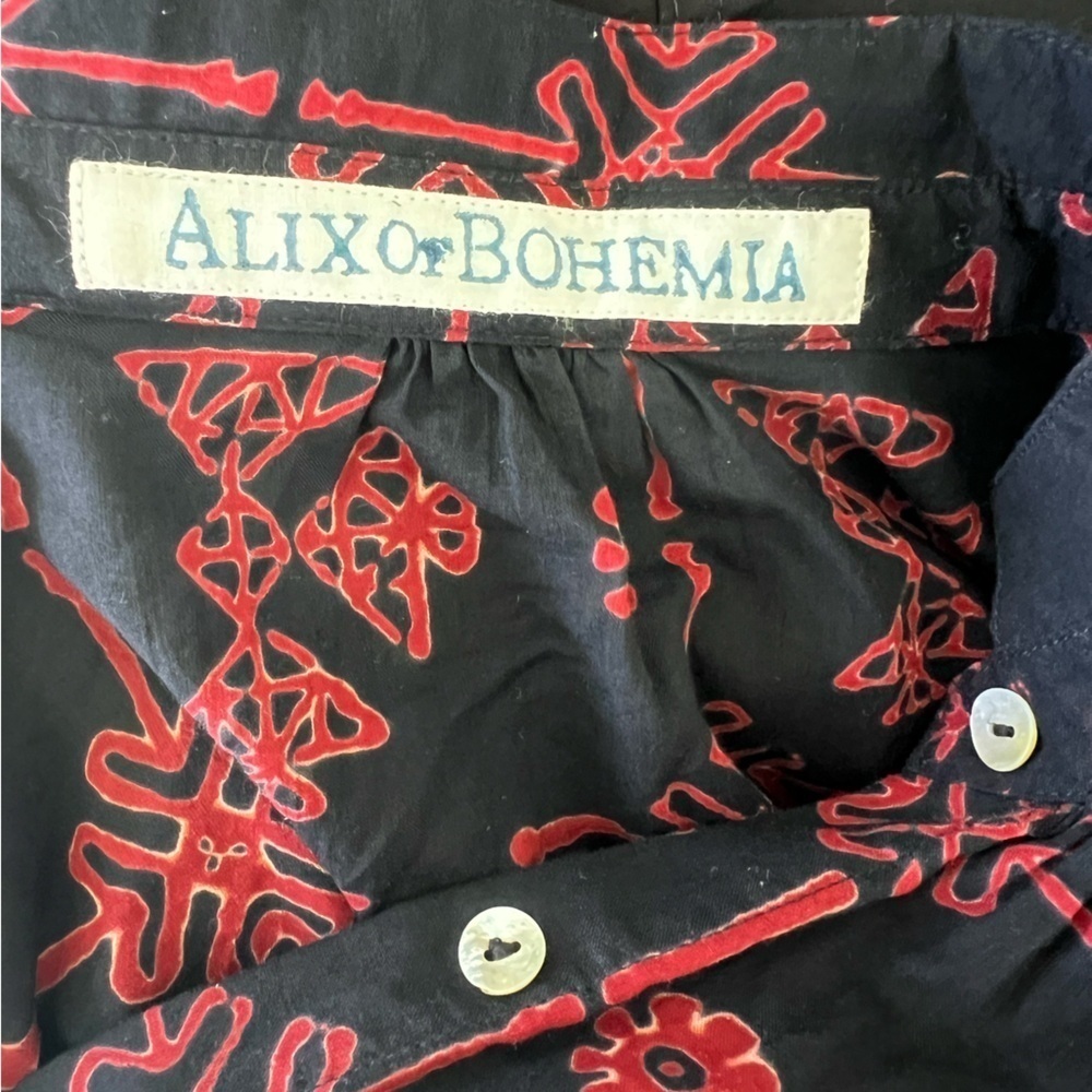 Alix Of Bohemia Shawna Lamu Cotton Button Down Midi Dress Womens Small New - Picture 13 of 14